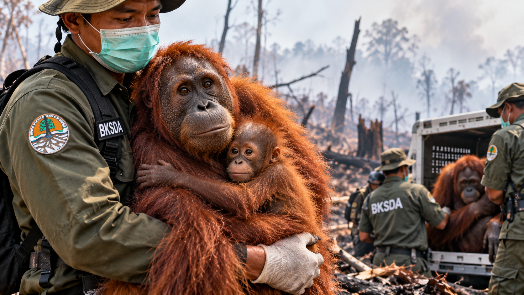 Orangutan Terdesak Api, 51 Individu Dievakuasi di Kalimantan Barat